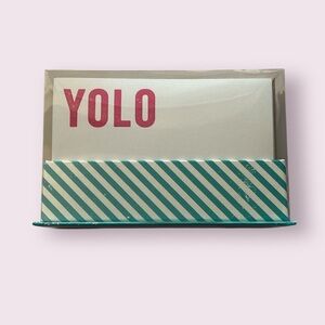 YOLO Greeting Card with Teal Stripes 50 count‎